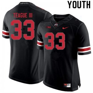 Youth Ohio State Buckeyes #33 Master Teague III Blackout Nike NCAA College Football Jersey For Fans CJG1044AF